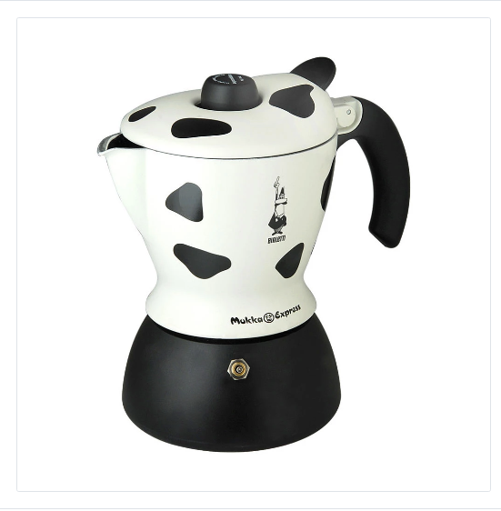 Bialetti | Mukka Express 2 Cup, Bialetti - Hazel & Hershey Coffee Roasters Cow-print-White