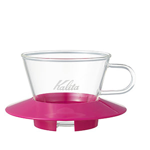 Kalita | 155 Wave Series Glass Dripper, Kalita - Hazel & Hershey Coffee Roasters Cherry Pink
