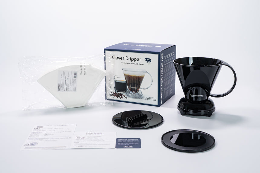 Handybrew | Clever Dripper w/filter paper bundle, Handybrew - Hazel & Hershey Coffee Roasters Solid Black Large