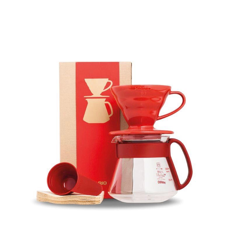 Hario | V60 Colour Dripper & Pot - Red, Hario - Hazel & Hershey Coffee Roasters